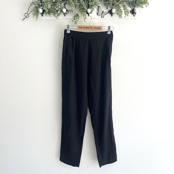 Ali Golden Black Straight Leg linen blend Dress Pants Size Small 163077 career - Picture 1 of 3